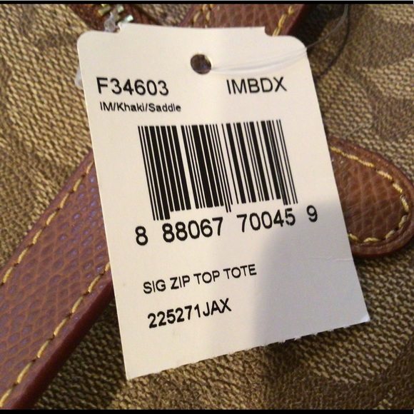 Coach Sig Zip Top Tote-NWT - Picture 7 of 7